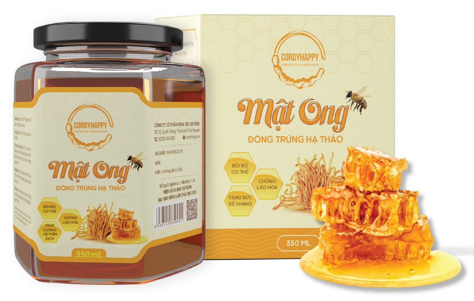 Đông trùng Hạ thảo ngâm mật ong – Bình 350 mL