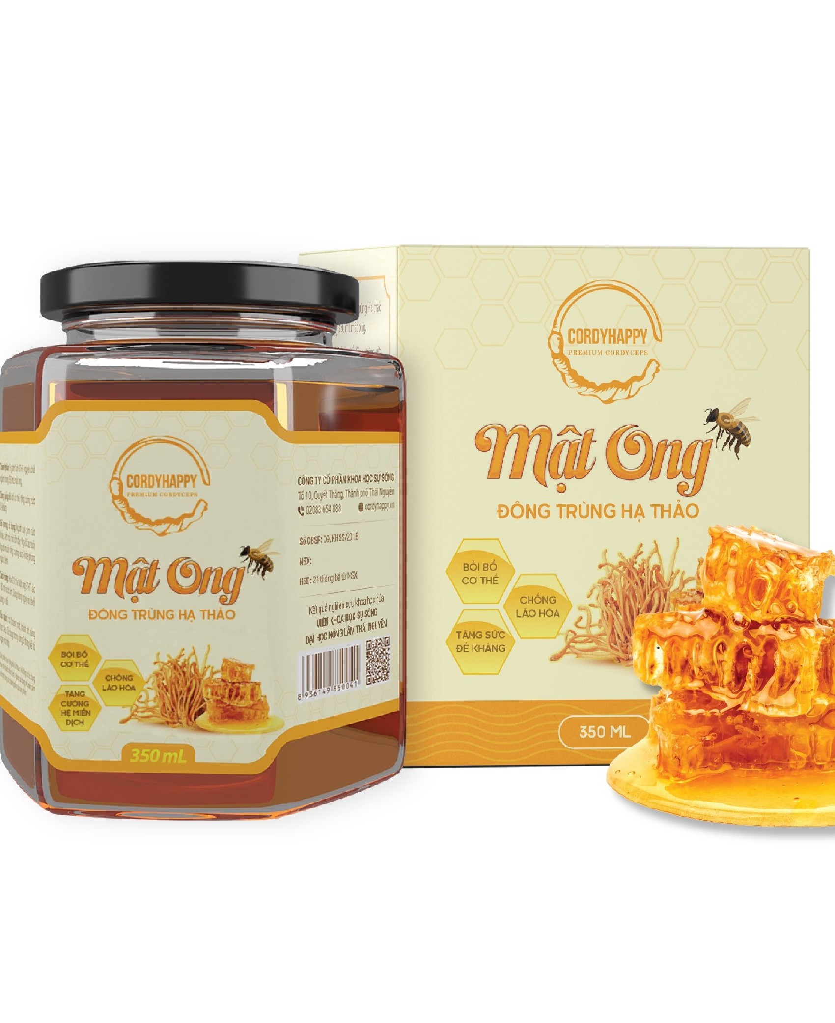 Đông trùng Hạ thảo ngâm mật ong – Bình 350 mL
